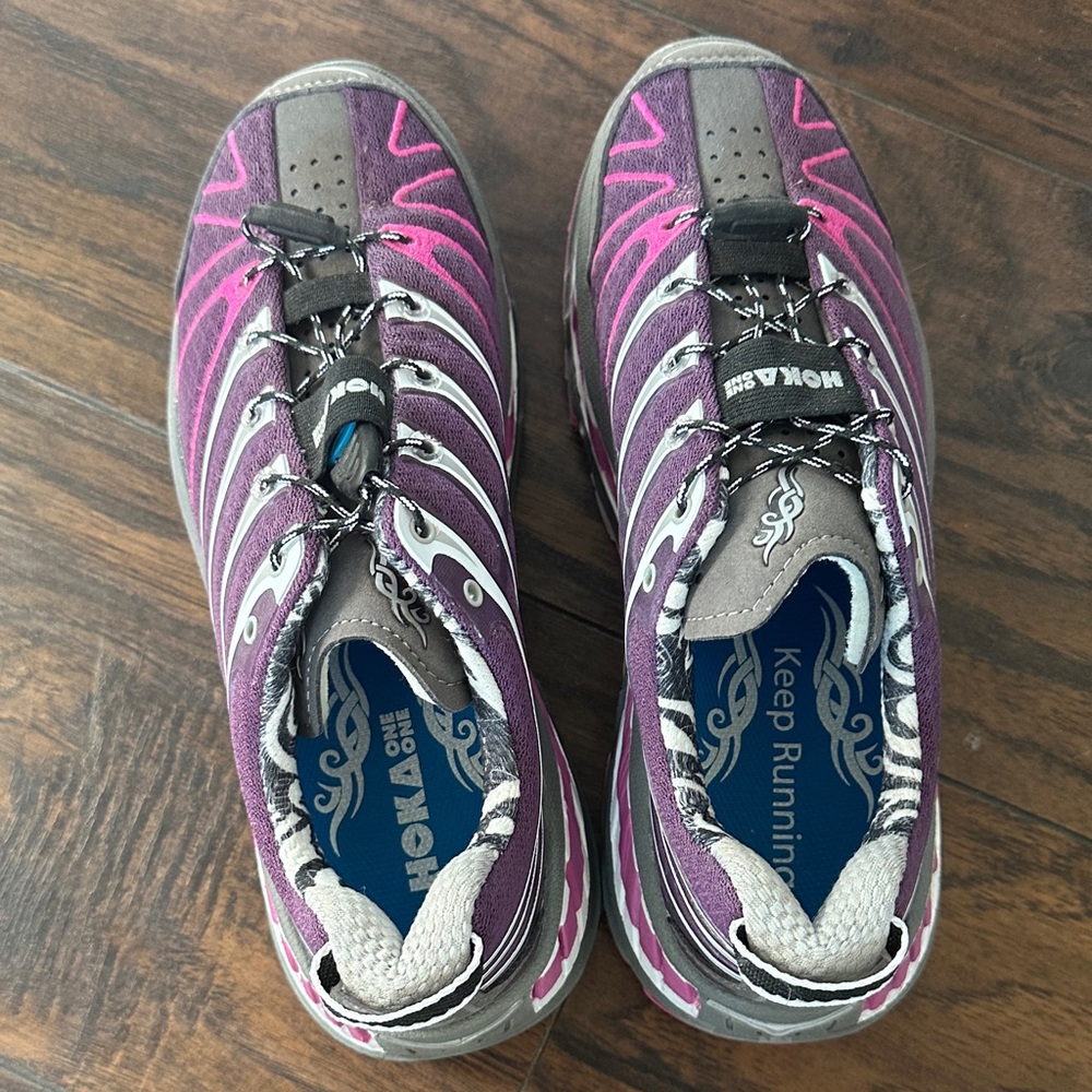 Hoka Women's Pink and Gray Athletic Shoes